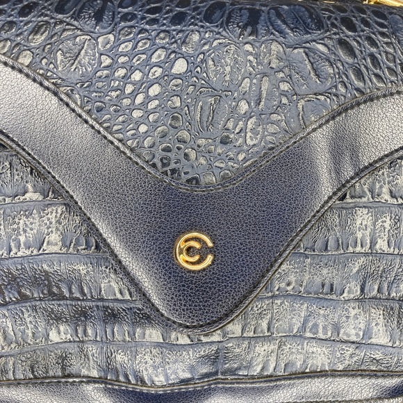 Vintage Cornell Navy faux alligator leather handbag - Picture 8 of 8